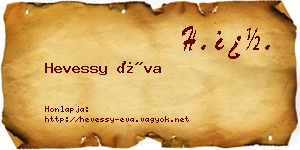 Hevessy Éva névjegykártya