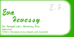 eva hevessy business card